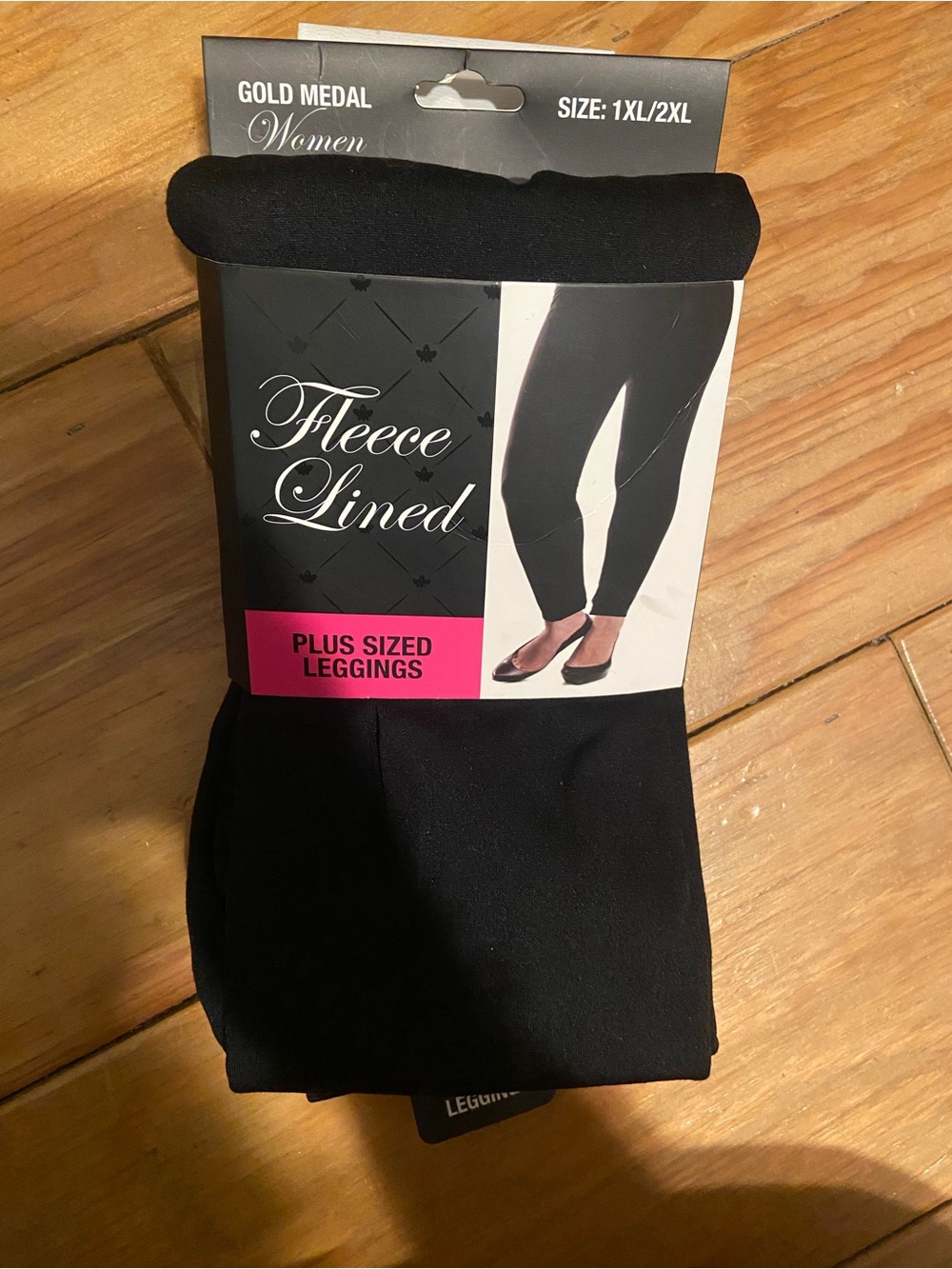 Women Fleece-Lined Plus Size Leggings - Black (1XL/2XL)